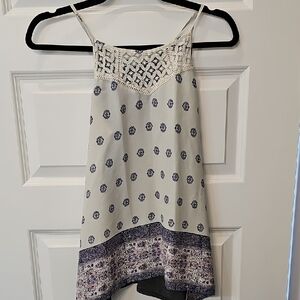 Maurices White and Blue Patterned Camisole